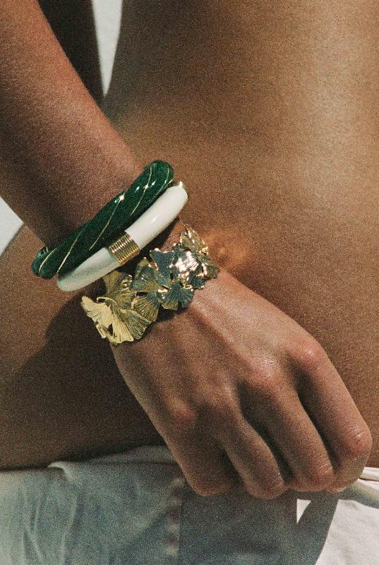 OUTLET Aurélie Bidermann : Modele Jonc torsadé Diana vert émeraude