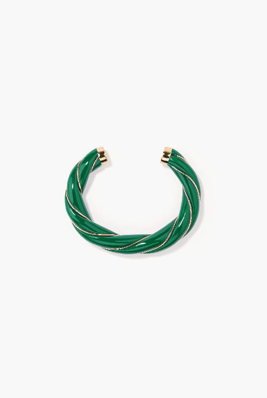 OUTLET Aurélie Bidermann : Modele Jonc torsadé Diana vert émeraude