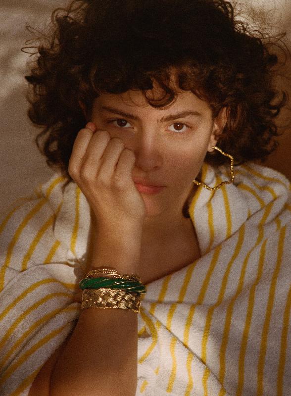 OUTLET Aurélie Bidermann : Modele Jonc torsadé Diana vert émeraude