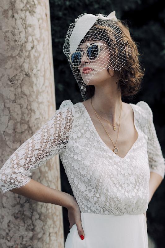Robes de mariée Laure de Sagazan  : Modele Robe Abbesses (Bordeaux, Nice)